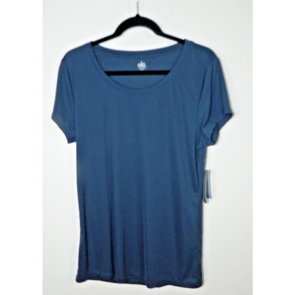 Alo T-Shirt Women's Size XXL‎ Blue Coolfit Breathable Activewear